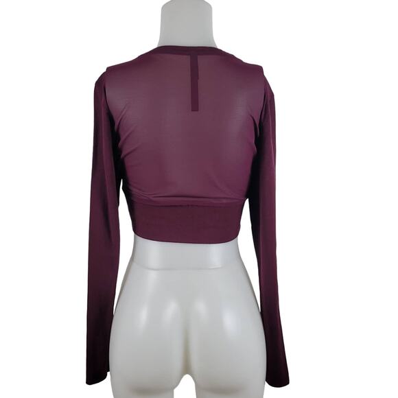 Victoria Secret Sport Burgundy Crop Workout Athletic Top L - Picture 2 of 4